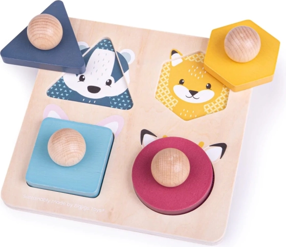 Bigjigs Toys drvene slagalice u obliku životinja s ručkama