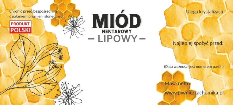 Set naljepnica za lipov cvjetni med 116 × 50 mm, 100 kom