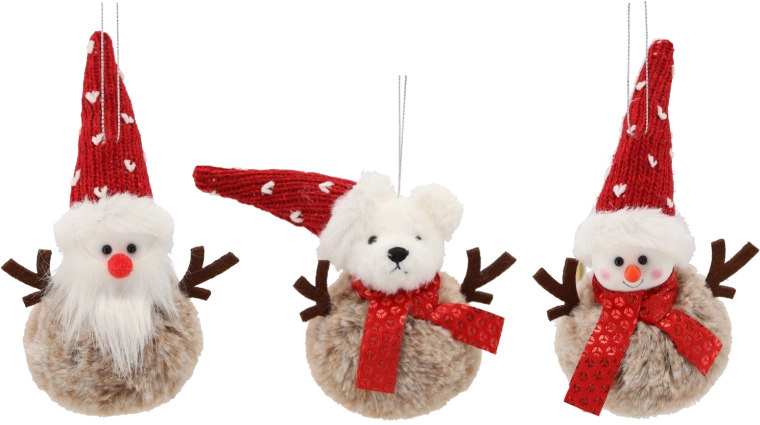 Božićni viseći ukras snjegović/sv. Nikola/polarni medvjed 10 × 12 cm