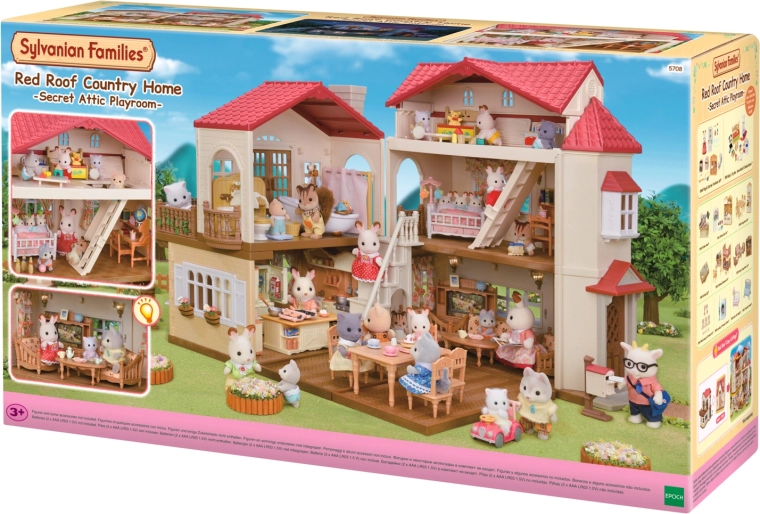 Sylvanian Families katnica s crvenim krovom i svjetlima