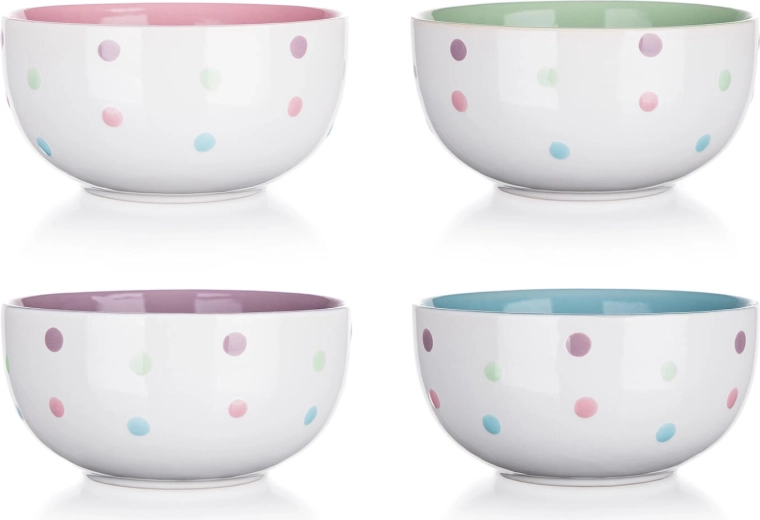 Keramička zdjelica s točkicama 520 ml, miks boja