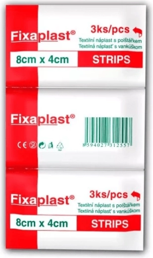 Fixaplast Strip tekstilni flaster 8 × 4 cm, 3 kom
