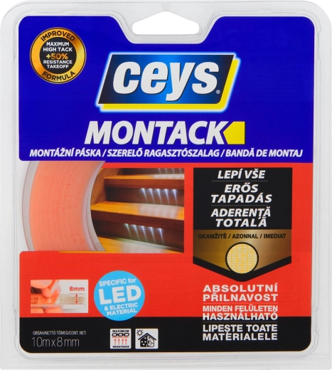 Obostrana montažna traka 8 mm × 10 m MONTACK CEYS