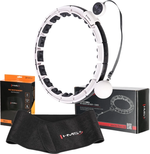 Set masažnog obruča HMS HHM16 s brojačem i utezima + stezni pojas BR163