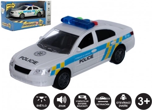 Plastični policijski automobil na mehanički pogon sa zvukom i svjetlom