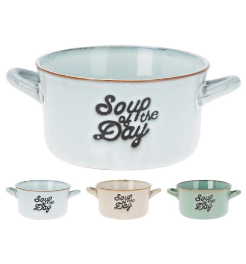 Keramička zdjela za juhu 500 ml s dvjema ručkama Soup of the Day