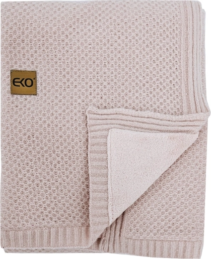 EKO pletena dječja dekica s podstavom Rose Pink 100 × 80 cm