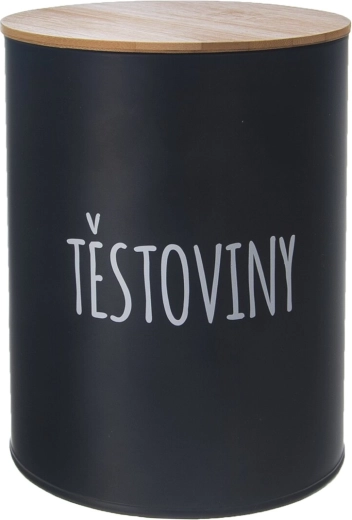 Doza za tjesteninu Black s bambusovim poklopcem