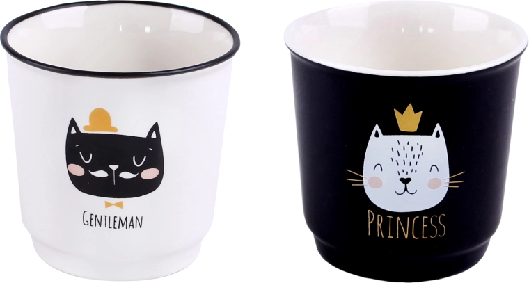 Set keramičkih šalica s mačkicom 100 ml, 6 kom