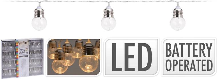 Svjetlosni lanac žarulje 4 cm, 4,5 m, 30 LED, toplo bijela