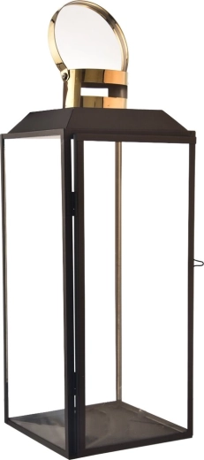 Velika dekorativna lanternа crno-zlatna 42 cm