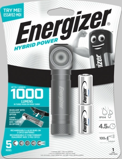 Energizer hibridna LED naglavna svjetiljka za ručnu i hands‑free upotrebu, 1000 lm