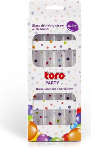 Staklene slamke s četkicom Toro 4+1