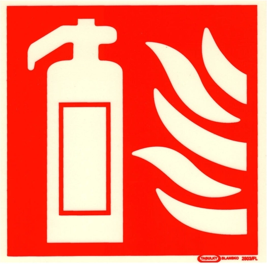 Samoljepljiva pločica – simbol vatrogasnog aparata 148 × 148 mm