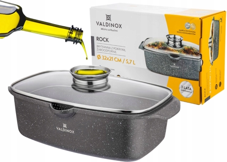 Valdinox ROCK pekač 32 × 21 cm s poklopcem 5,7 l