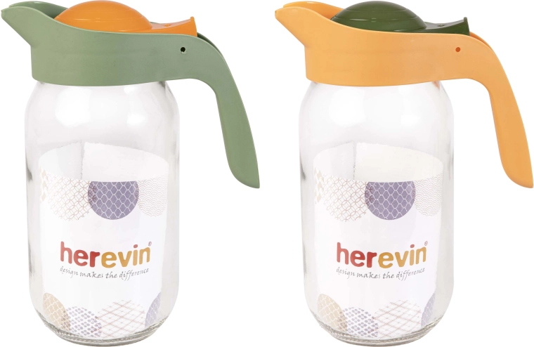 Vrč 1 l od stakla s plastičnim poklopcem