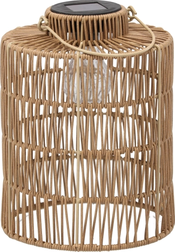 Smeđi solarni lampion 27 cm s LED