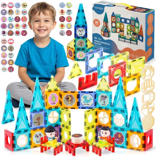 Ricokids magnetska građevinska set XXL toranj i vrtuljak (cca 98 dijelova)