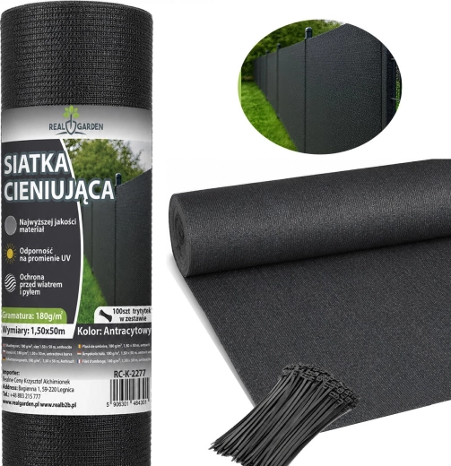 Zasjenjujuća i maskirna mreža 1,5 × 50 m 95 % 180 g/m² + 100 vezica