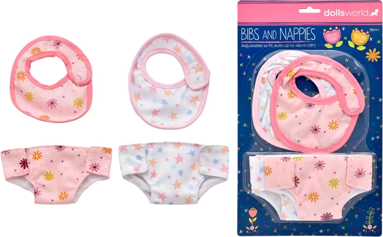 Dolls World podbradci i pelene za lutke 46 cm