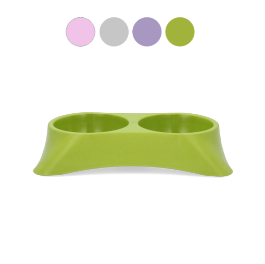 Dvostruka zdjelica za pse i mačke 2 × 0,25 l od izdržljive plastike