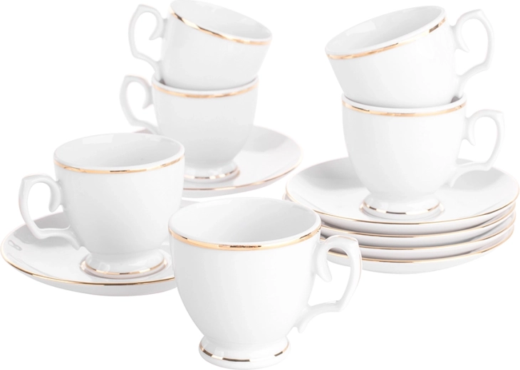 Mariapaula Klasyka Zlatna linija set šalica za espresso s podšalicama 100 ml (12 kom)