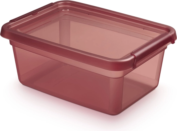 BASESTORE spremna plastična kutija za pohranu s poklopcem i kopčama 12,5 l Rhubarb