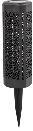 Solarna vrtna svjetiljka s klinom, 1 LED, crna, promjer 6 cm, visina 31 cm