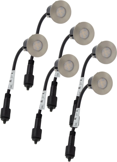 Ugradbena LED rasvjeta za drvo 4,5 cm, 0,2 W, IP67, set 6 kom