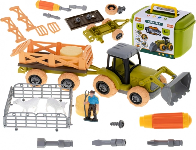 Farma traktor za rastavljanje s alatom i životinjama