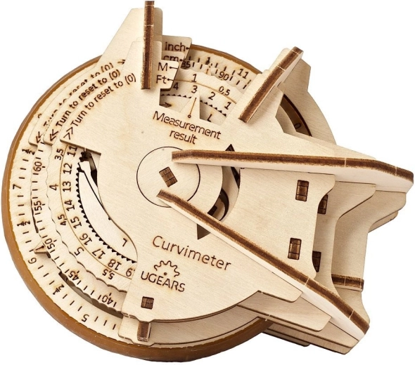 UGEARS drveni mehanički krivinomjer STEM – 3D puzzle (opisometar)