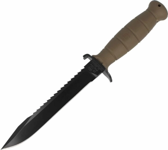 GLOCK FM81 survival nož Dark Earth s pilom, 16,5 cm