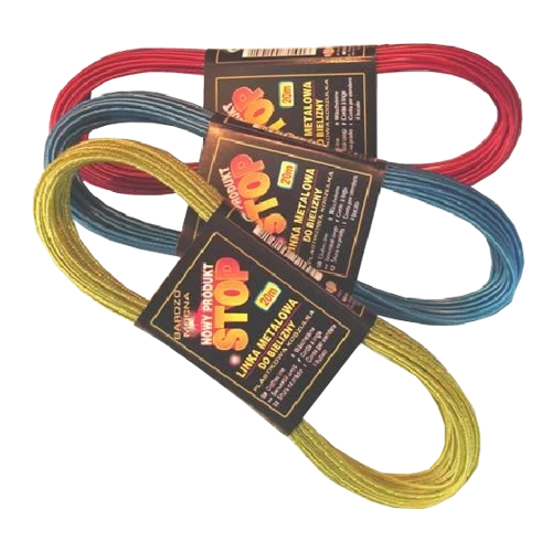 Metalno uže za rublje 20 m s čeličnom jezgrom i PVC oblogom