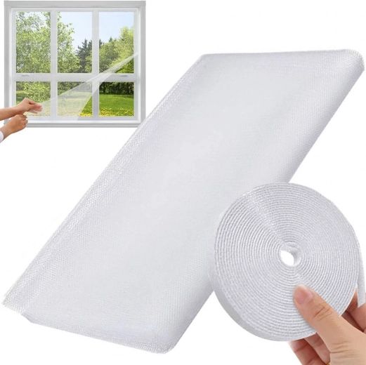 Mreža protiv insekata za prozore sa samoljepljivom čičak trakom 180 × 150 cm – crna