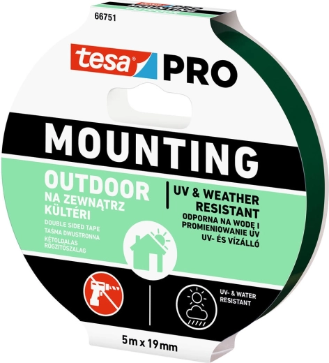 Montažna traka za vanjsku upotrebu 19 mm × 5 m Tesa