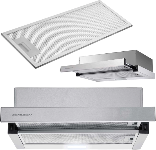 Teleskopska kuhinjska napa 50 cm inox BERDSEN BT-233 s LED osvjetljenjem