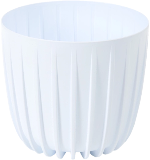 Niski lonac za cvijeće Mira 24 cm bijeli