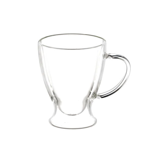 Set od 2 dvoslojne čaše za latte s drškom 300 ml