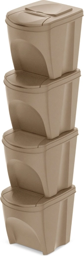 Set koševa za razvrstavanje Sortibox Eco Wood 4×25 l – naturo eco