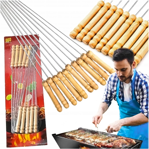 Metalni ražnjići za roštilj, 10 kom, 30 cm