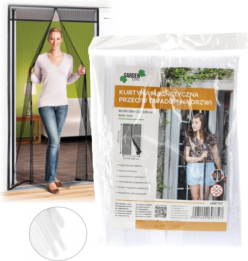 Magnetna mreža protiv insekata za vrata, bijela