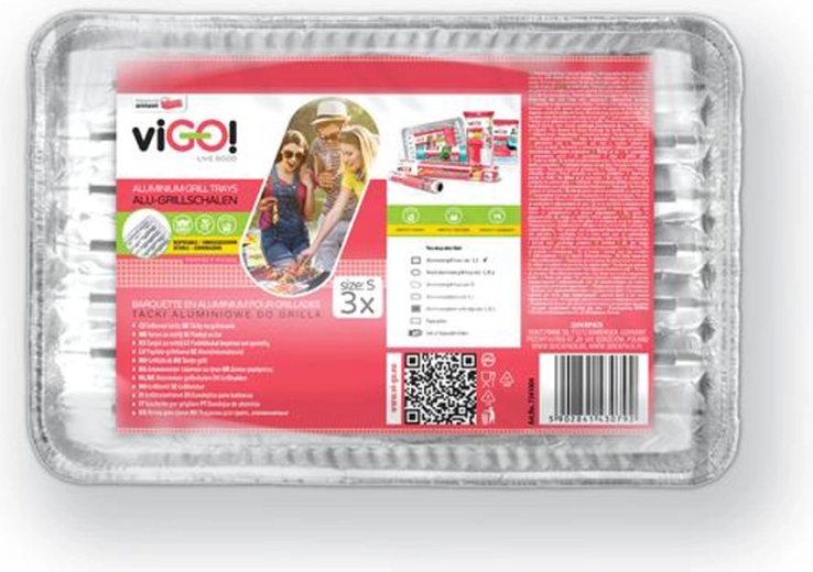 VIGO mali pladnjevi za roštilj 28 × 22 cm, 3 kom