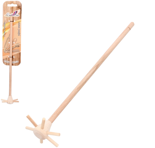 Velika drvena pjenjača za miješanje 27 cm