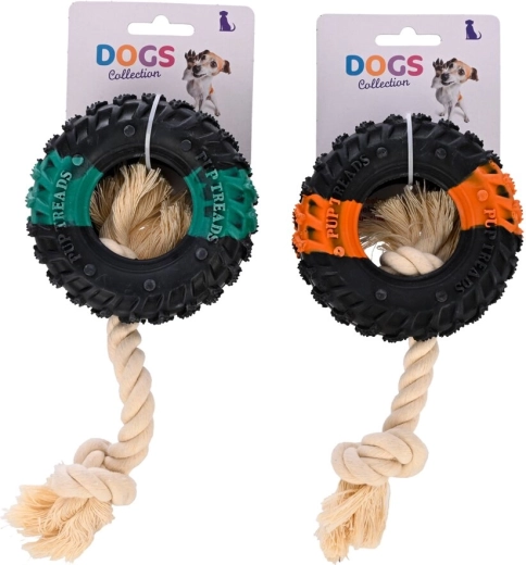 Igračka za psa uže i guma 20 cm (2 varijante)