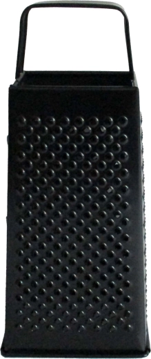 Crna četvrtasta inox ribež 21 cm