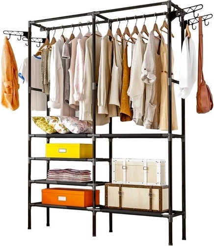 Dvostruki stalak za odjeću RUHHY loft s policama