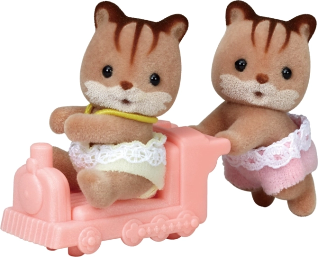Sylvanian Families blizanci lješnjakove vjeverice s vlakićem