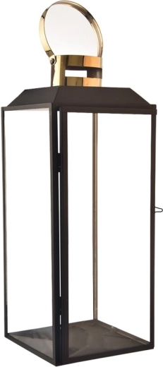 Metalna dekorativna lanternа crno-zlatna 34 cm