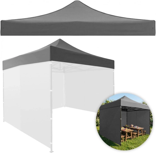 Zamjenska krovna tenda 3 × 3 m za vrtni paviljon 420D PVC, siva, MultiGarden