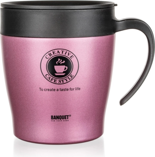 Ružičasta termo šalica Tazza 330 ml od nehrđajućeg čelika